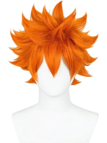 bi bi hou Haikyuu Hinata Shoyo Cosplay Perücke Orange Kurze Anime Haikyuu Verkleidung Hinata Shoyo Wig Halloween Karneval Party Kostüm Zubehör Anime Perücke Erwachsene von bi bi hou