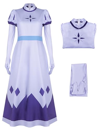 bi bi hou Hazbin Hotel Emily Cosplay Kostüm Set Anime Hazbin Hotel Verkleidung Emily Uniform Lila Kleid Weihnachten Halloween Karneval Party Bühnenauftritt Kostüm für Erwachsene von bi bi hou