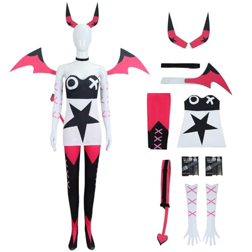 bi bi hou Hazbin Hotel Vagatha Cosplay Kostüm Set mit Flügeln und Schwanz Anime Hazbin Hotel Verkleidung Vagatha Uniform Weihnachten Halloween Karneval Party Bühnenauftritt Kostüm für Erwachsene bi bi hou Hazbin Hotel Vagatha Cosplay Kostüm Set mit Flügeln und Schwanz Anime Hazbin Hotel Verkleidung Vagatha Uniform Weihnachten Halloween Karneval Party Bühnenauftritt Kostüm für Erwachsene von bi bi hou