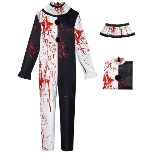 bi bi hou Herren Terrifier Kostüm mit Masken Art The Clown Verkleidung Horror Killer Clown Uniform Schwarz und Weiß Terror Scary Halloween Cosplay Karneval Party Bühnenauftritt Kostüm bi bi hou Herren Terrifier Kostüm mit Masken Art The Clown Verkleidung Horror Killer Clown Uniform Schwarz und Weiß Terror Scary Halloween Cosplay Karneval Party Bühnenauftritt Kostüm von bi bi hou