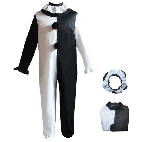 bi bi hou Herren Terrifier Kostüm mit Masken Art The Clown Verkleidung Horror Killer Clown Uniform Schwarz und Weiß Terror Scary Halloween Cosplay Karneval Party Bühnenauftritt Kostüm bi bi hou Herren Terrifier Kostüm mit Masken Art The Clown Verkleidung Horror Killer Clown Uniform Schwarz und Weiß Terror Scary Halloween Cosplay Karneval Party Bühnenauftritt Kostüm von bi bi hou
