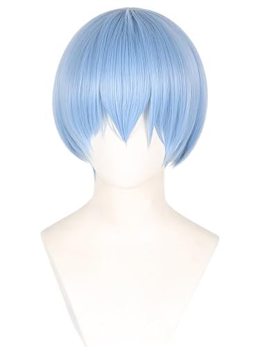 bi bi hou Himmel Cosplay Perücke Blau Länge 30cm Anime Frieren at the Funeral Verkleidung Himmel Wig Halloween Karneval Party Kostüm Zubehör Anime Perücke Erwachsene von bi bi hou