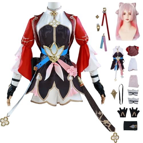 bi bi hou Honkai Star Rail March 7th Cosplay Kostüm Komplettes Set mit Perücke Honkai Star Rail Verkleidung Xianzhou March 7th Uniform Halloween Karneval Party Bühnenauftritt Kostüm Erwachsene bi bi hou Honkai Star Rail March 7th Cosplay Kostüm Komplettes Set mit Perücke Honkai Star Rail Verkleidung Xianzhou March 7th Uniform Halloween Karneval Party Bühnenauftritt Kostüm Erwachsene von bi bi hou