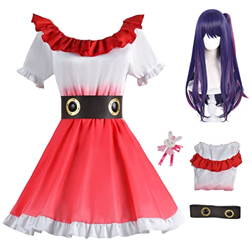 bi bi hou Hoshino Ai Cosplay Kostüm Komplettes Set mit Perücke Anime Oshi no Ko Cosplay Verkleidung Ai Hoshino Cosplay Uniform Halloween Karneval Party Bühnenauftritt Kostüm Erwachsene bi bi hou Hoshino Ai Cosplay Kostüm Komplettes Set mit Perücke Anime Oshi no Ko Cosplay Verkleidung Ai Hoshino Cosplay Uniform Halloween Karneval Party Bühnenauftritt Kostüm Erwachsene von bi bi hou
