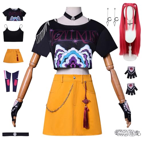 bi bi hou KPop Mira Cosplay Kostüm Set mit Perücke Anime K-Pop Demon Hunters Verkleidung Mira Uniform Weihnachten Halloween Karneval Party Bühnenauftritt Kostüm für Erwachsene bi bi hou KPop Mira Cosplay Kostüm Set mit Perücke Anime K-Pop Demon Hunters Verkleidung Mira Uniform Weihnachten Halloween Karneval Party Bühnenauftritt Kostüm für Erwachsene von bi bi hou
