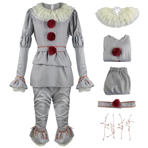 bi bi hou Killer Clown Pennywise Kostüm Komplettes Set Film Clown IT Verkleidung Pennywise Uniform Terror Scary Psychopath Halloween Cosplay Karneval Party Bühnenauftritt Kostüm für Erwachsene bi bi hou Killer Clown Pennywise Kostüm Komplettes Set Film Clown IT Verkleidung Pennywise Uniform Terror Scary Psychopath Halloween Cosplay Karneval Party Bühnenauftritt Kostüm für Erwachsene von bi bi hou