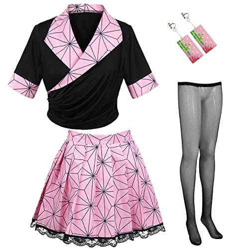 bi bi hou Kimetsu no Yaiba Cosplay Kostüm 4 Piece Set Tanjirou Nezuko Zenitsu Shinobu Giyuu Anime Cosplay JK Uniform Halloween Karneval Party Bühnenauftritt Kostüm für Damen bi bi hou Kimetsu no Yaiba Cosplay Kostüm 4 Piece Set Tanjirou Nezuko Zenitsu Shinobu Giyuu Anime Cosplay JK Uniform Halloween Karneval Party Bühnenauftritt Kostüm für Damen von bi bi hou