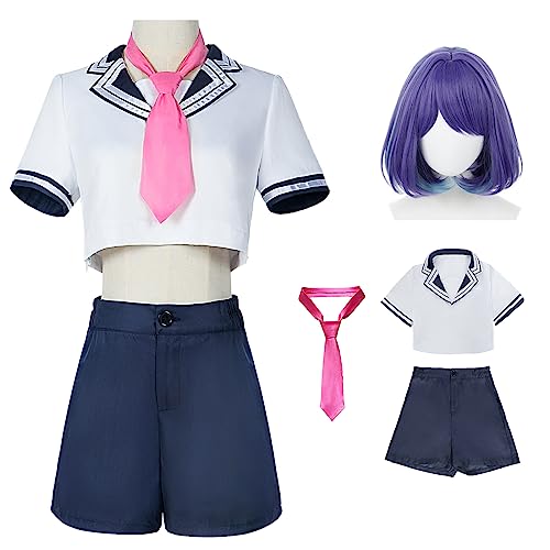 bi bi hou Kurokawa Akane Cosplay Kostüm mit Perücke Anime Oshi no Ko Cosplay Verkleidung Akane Kurokawa Cosplay JK Uniform Halloween Karneval Party Bühnenauftritt Japanisch Matrosen Kostüm bi bi hou Kurokawa Akane Cosplay Kostüm mit Perücke Anime Oshi no Ko Cosplay Verkleidung Akane Kurokawa Cosplay JK Uniform Halloween Karneval Party Bühnenauftritt Japanisch Matrosen Kostüm von bi bi hou
