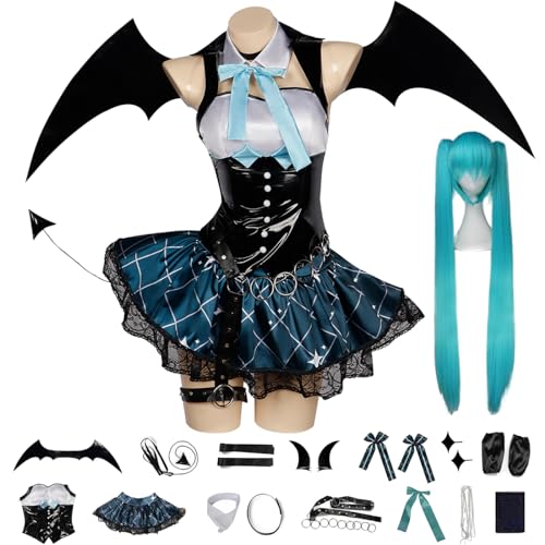 bi bi hou Little Devil Miku Cosplay Kostüm Set mit Perücke Flügel Schwanz H'atsune Miku Verkleidung Anime Uniform Gothic Weihnachten Halloween Karneval Party Bühnenauftritt Kostüm Erwachsene bi bi hou Little Devil Miku Cosplay Kostüm Set mit Perücke Flügel Schwanz H'atsune Miku Verkleidung Anime Uniform Gothic Weihnachten Halloween Karneval Party Bühnenauftritt Kostüm Erwachsene von bi bi hou
