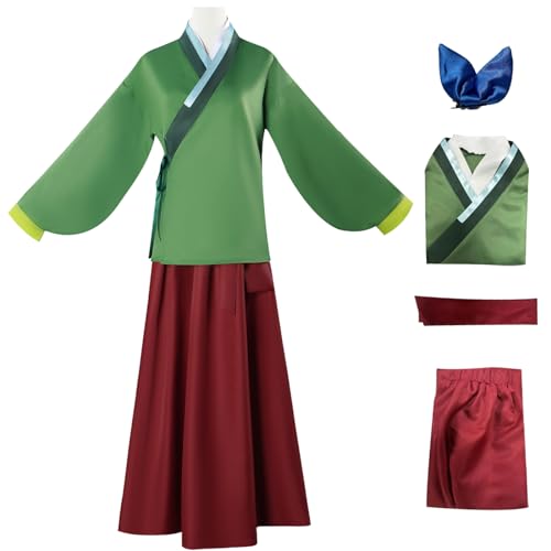 bi bi hou Maomao Cosplay Kostüm Komplettes Set mit Perücke Anime The Apothecary Diaries Cosplay Verkleidung Mao Mao Kostüm Hanfu Halloween Karneval Party Bühnenauftritt Kostüm für Erwachsene von bi bi hou