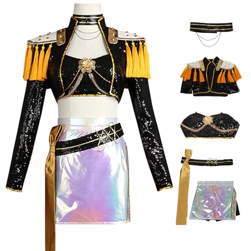 bi bi hou Mira Cosplay Kostüm Set Anime K-Pop Demon Hunters Verkleidung Mira Uniform Schwarz Weihnachten Halloween Karneval Party Bühnenauftritt Kostüm für Erwachsene bi bi hou Mira Cosplay Kostüm Set Anime K-Pop Demon Hunters Verkleidung Mira Uniform Schwarz Weihnachten Halloween Karneval Party Bühnenauftritt Kostüm für Erwachsene von bi bi hou