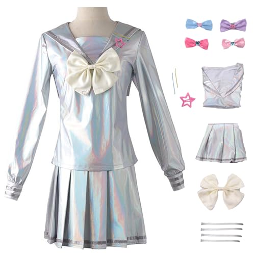 bi bi hou Needy Girl Overdose Cosplay Kostüm Komplettes Set mit Perücke Spiel Charakter Kangel Cosplay Verkleidung AME Chan JK Uniform Halloween Karneval Party Kostüm Erwachsene von bi bi hou