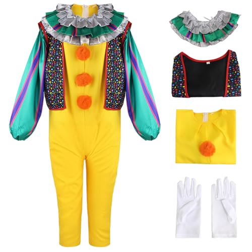 bi bi hou Pennywise Kostüm Komplettes Set Film Clown IT Verkleidung Killer Clown Pennywise Uniform Terror Scary Psychopath Halloween Cosplay Karneval Party Bühnenauftritt Kostüm für Erwachsene bi bi hou Pennywise Kostüm Komplettes Set Film Clown IT Verkleidung Killer Clown Pennywise Uniform Terror Scary Psychopath Halloween Cosplay Karneval Party Bühnenauftritt Kostüm für Erwachsene von bi bi hou