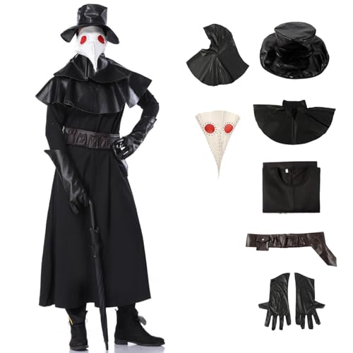 bi bi hou Pest Arzt Kostüm mit Zubehör Pestarzt Maske Mittelalterlicher Steampunk Stil Pestdoktor Kostüm Halloween Kostüm für Erwachsene Karneval Party Cosplay Schwarz bi bi hou Pest Arzt Kostüm mit Zubehör Pestarzt Maske Mittelalterlicher Steampunk Stil Pestdoktor Kostüm Halloween Kostüm für Erwachsene Karneval Party Cosplay Schwarz von bi bi hou