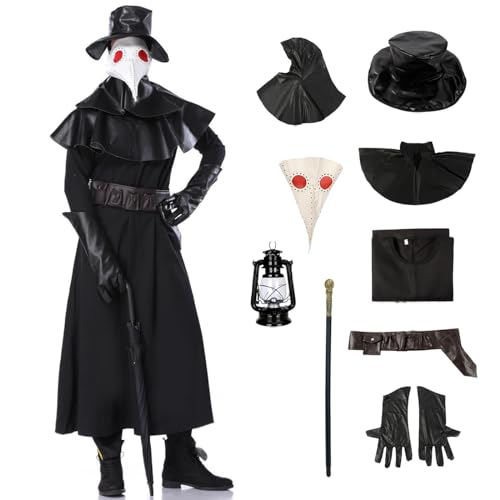 bi bi hou Pest Arzt Kostüm mit Zubehör Pestarzt Maske Mittelalterlicher Steampunk Stil Pestdoktor Kostüm Halloween Kostüm für Erwachsene Karneval Party Cosplay Schwarz bi bi hou Pest Arzt Kostüm mit Zubehör Pestarzt Maske Mittelalterlicher Steampunk Stil Pestdoktor Kostüm Halloween Kostüm für Erwachsene Karneval Party Cosplay Schwarz von bi bi hou