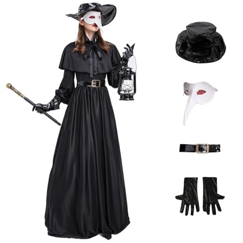 bi bi hou Pest Arzt Kostüm mit Zubehör Pestarzt Maske Mittelalterlicher Steampunk Stil Pestdoktor Kostüm Halloween Kostüm für Erwachsene Karneval Party Cosplay Schwarz bi bi hou Pest Arzt Kostüm mit Zubehör Pestarzt Maske Mittelalterlicher Steampunk Stil Pestdoktor Kostüm Halloween Kostüm für Erwachsene Karneval Party Cosplay Schwarz von bi bi hou