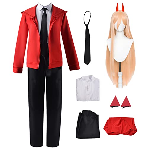 bi bi hou Power Cosplay Kostüm mit Perücke Anime Chainsaw Man Cosplay Kostüm Power Cosplay Outfit Complete Set Halloween Karneval Party Kostüm für Erwachsene bi bi hou Power Cosplay Kostüm mit Perücke Anime Chainsaw Man Cosplay Kostüm Power Cosplay Outfit Complete Set Halloween Karneval Party Kostüm für Erwachsene von bi bi hou