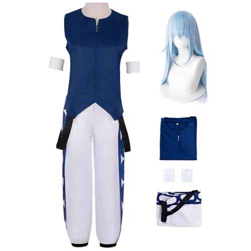 bi bi hou Rimuru Tempest Cosplay Kostüm mit Perücke Anime That Time I Got Reincarnated as a Slime Verkleidung Rimuru Uniform Halloween Karneval Party Bühnenauftritt Kostüm von bi bi hou