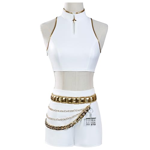 bi bi hou Rumi Cosplay Kostüm Set Anime K-Pop Demon Hunters Verkleidung Rumi Uniform Weiß Weihnachten Halloween Karneval Party Bühnenauftritt Kostüm für Erwachsene bi bi hou Rumi Cosplay Kostüm Set Anime K-Pop Demon Hunters Verkleidung Rumi Uniform Weiß Weihnachten Halloween Karneval Party Bühnenauftritt Kostüm für Erwachsene von bi bi hou