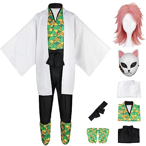 bi bi hou Sabito Cosplay Kostüm Komplett mit Masken und Perücke Anime Cosplay Kostüm Kimetsu no Yaiba Verkleidung Halloween Karneval Party Performance Kostüm Erwachsene bi bi hou Sabito Cosplay Kostüm Komplett mit Masken und Perücke Anime Cosplay Kostüm Kimetsu no Yaiba Verkleidung Halloween Karneval Party Performance Kostüm Erwachsene von bi bi hou
