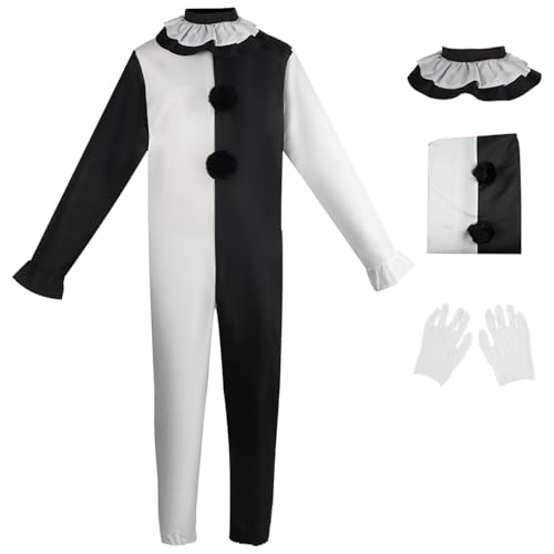 bi bi hou Terrifier Kostüm für Herren und Damen Art The Clown Verkleidung Horror Killer Clown Uniform Schwarz und Weiß Terror Scary Halloween Cosplay Karneval Party Bühnenauftritt Kostüm bi bi hou Terrifier Kostüm für Herren und Damen Art The Clown Verkleidung Horror Killer Clown Uniform Schwarz und Weiß Terror Scary Halloween Cosplay Karneval Party Bühnenauftritt Kostüm von bi bi hou