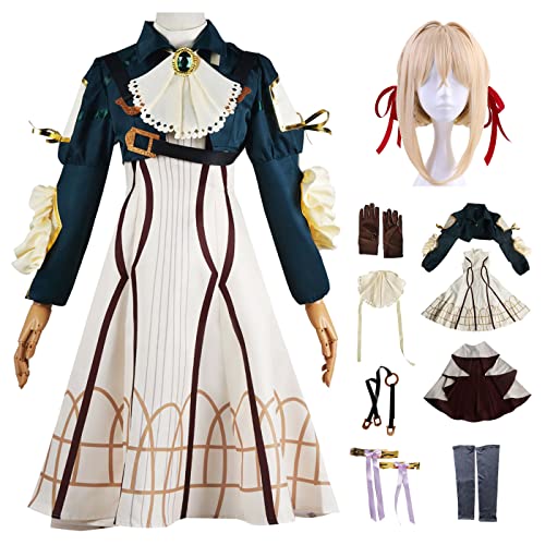 bi bi hou Violet Evergarden Cosplay Kostüm Komplettes Set mit Perücke Anime Violet Evergarden Kleidung Violet Cosplay Kleid Halloween Karneval Party Bühnenauftritt Kostüm Erwachsene bi bi hou Violet Evergarden Cosplay Kostüm Komplettes Set mit Perücke Anime Violet Evergarden Kleidung Violet Cosplay Kleid Halloween Karneval Party Bühnenauftritt Kostüm Erwachsene von bi bi hou