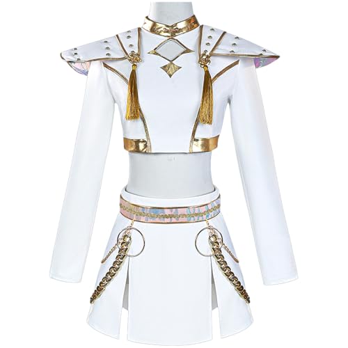 bi bi hou Zoe Cosplay Kostüm Set Anime K-Pop Demon Hunters Verkleidung Zoe Uniform Weiß Weihnachten Halloween Karneval Party Bühnenauftritt Kostüm für Erwachsene bi bi hou Zoe Cosplay Kostüm Set Anime K-Pop Demon Hunters Verkleidung Zoe Uniform Weiß Weihnachten Halloween Karneval Party Bühnenauftritt Kostüm für Erwachsene von bi bi hou