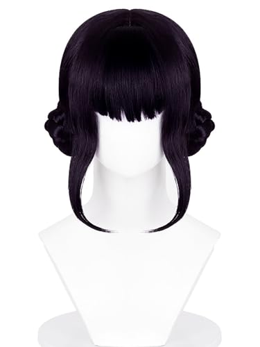 bi bi hou Zoe Cosplay Perücke Schwarz Länge 25cm Anime KPop Demon Hunters Verkleidung Zoe Wig Halloween Karneval Party Kostüm Zubehör Anime Perücke Erwachsene von bi bi hou