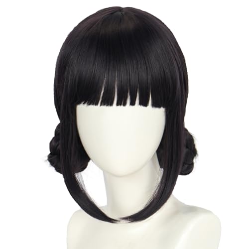 bi bi hou Zoe Cosplay Perücke Schwarz Länge 29cm Anime KPop Demon Hunters Verkleidung Zoe Wig Halloween Karneval Party Kostüm Zubehör Anime Perücke Erwachsene von bi bi hou