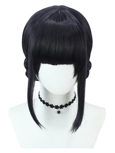 bi bi hou Zoe Cosplay Perücke Schwarz Länge 40cm Anime KPop Demon Hunters Verkleidung Zoe Wig Halloween Karneval Party Kostüm Zubehör Anime Perücke Erwachsene von bi bi hou