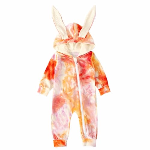 biJerou Kleinkind Ostern Mädchen Langarm Baby Bunny Kostüm Frühling Baby Body Krabbeln Anzug Kapuzen Kleidung Body's Langarm Junge (PP1, 6-12 Months) von biJerou