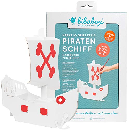 bibabox - Kleines Piratenschiff zum Basteln und Anmalen – Nachhaltiges Spielzeug und Bastelset Kinder, kleines Piratenschiff für Kinder, tolles Geschenk Mädchen und Jungen bibabox - Kleines Piratenschiff zum Basteln und Anmalen – Nachhaltiges Spielzeug und Bastelset Kinder, kleines Piratenschiff für Kinder, tolles Geschenk Mädchen und Jungen von bibabox