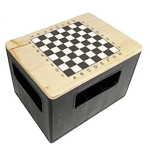 Bierkastensitz, Outdoor Hocker, Sitzauflage Vintage aus Holz für Getränkekisten mit Schachspiel als Geschenkidee Bierkastensitz, Outdoor Hocker, Sitzauflage Vintage aus Holz für Getränkekisten mit Schachspiel als Geschenkidee von bierkasten-sitz