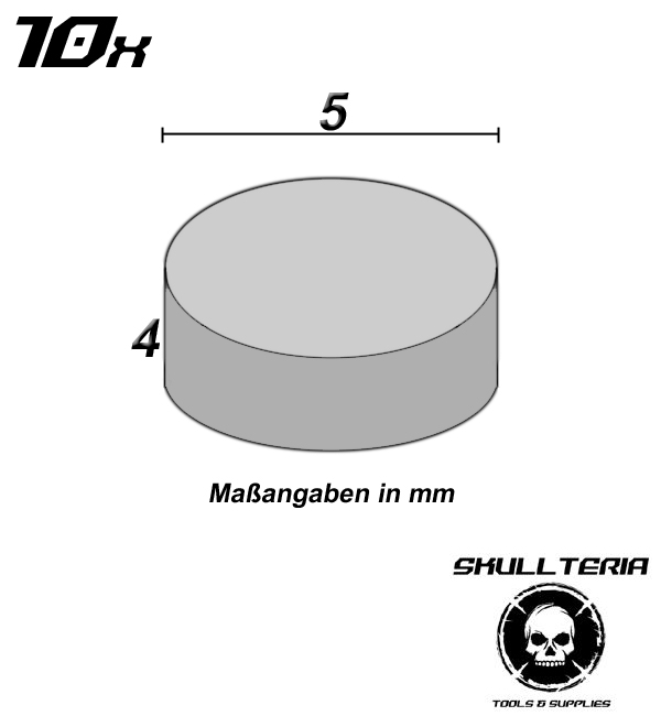 10 Neodym Magnete rund Ø 5x4mm Modellbau Mini Permanentmagnete Magnet Scheibe
