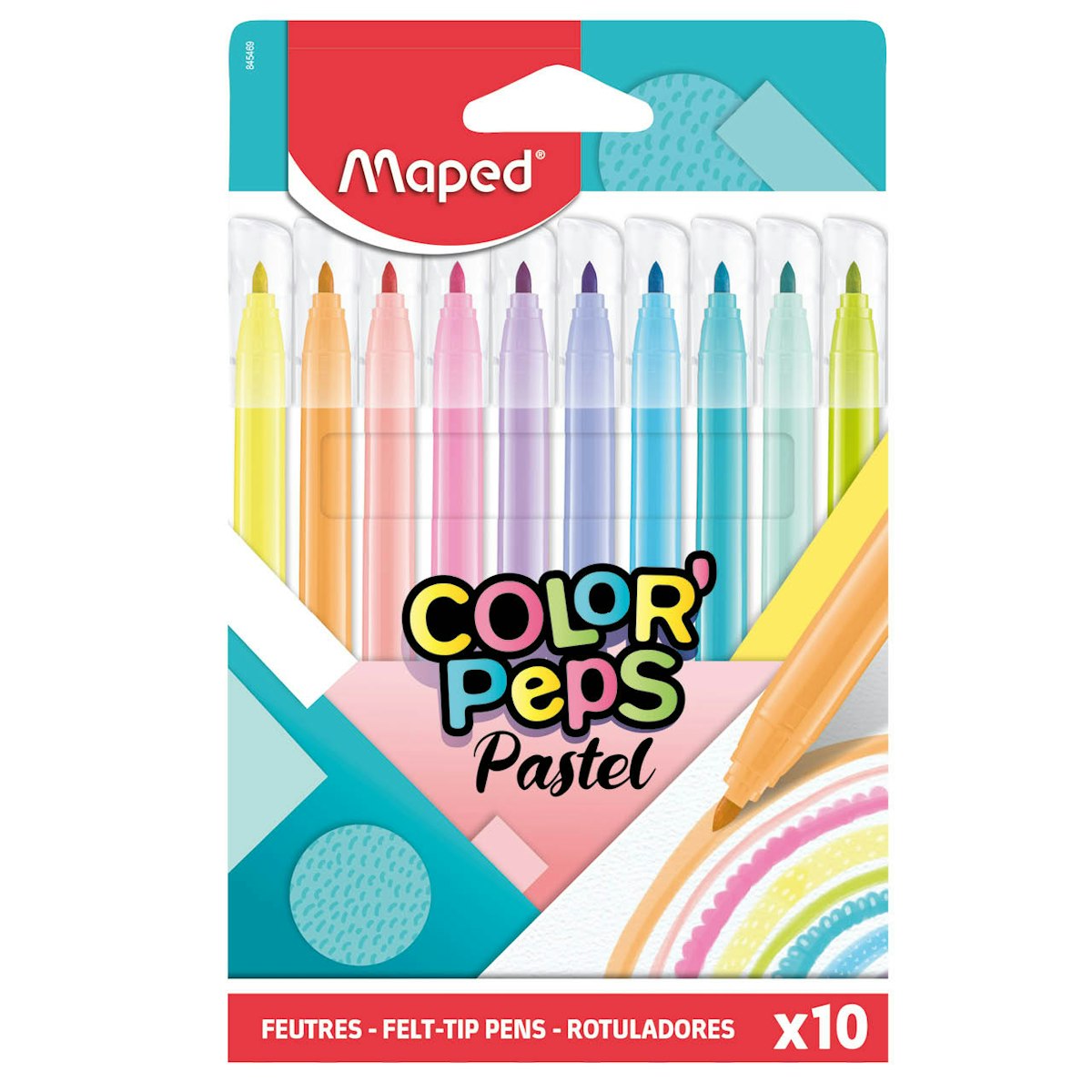 10 pastellfarbene Filzstifte abwaschbar 2,8mm Spitze