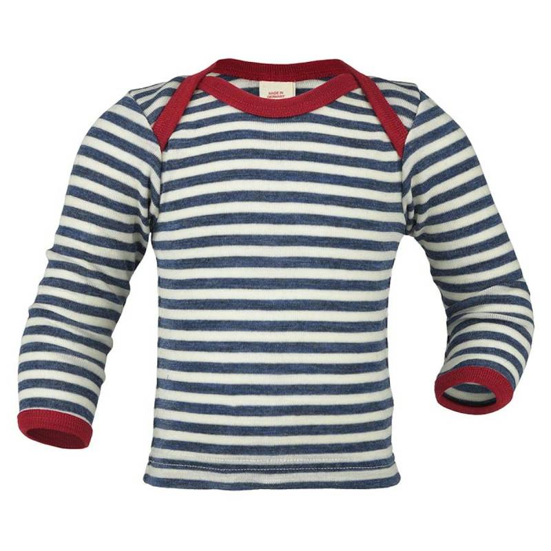 100% Wolle Langarmshirt blau natur 74/80