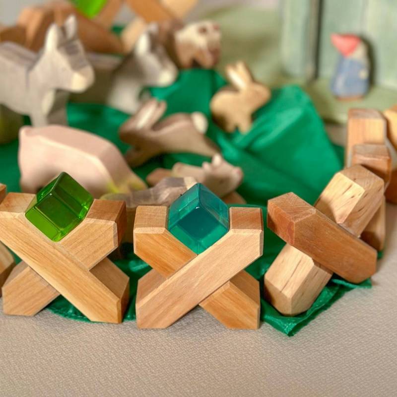 16 X Klötze aus Holz 16 X Klötze aus Holz