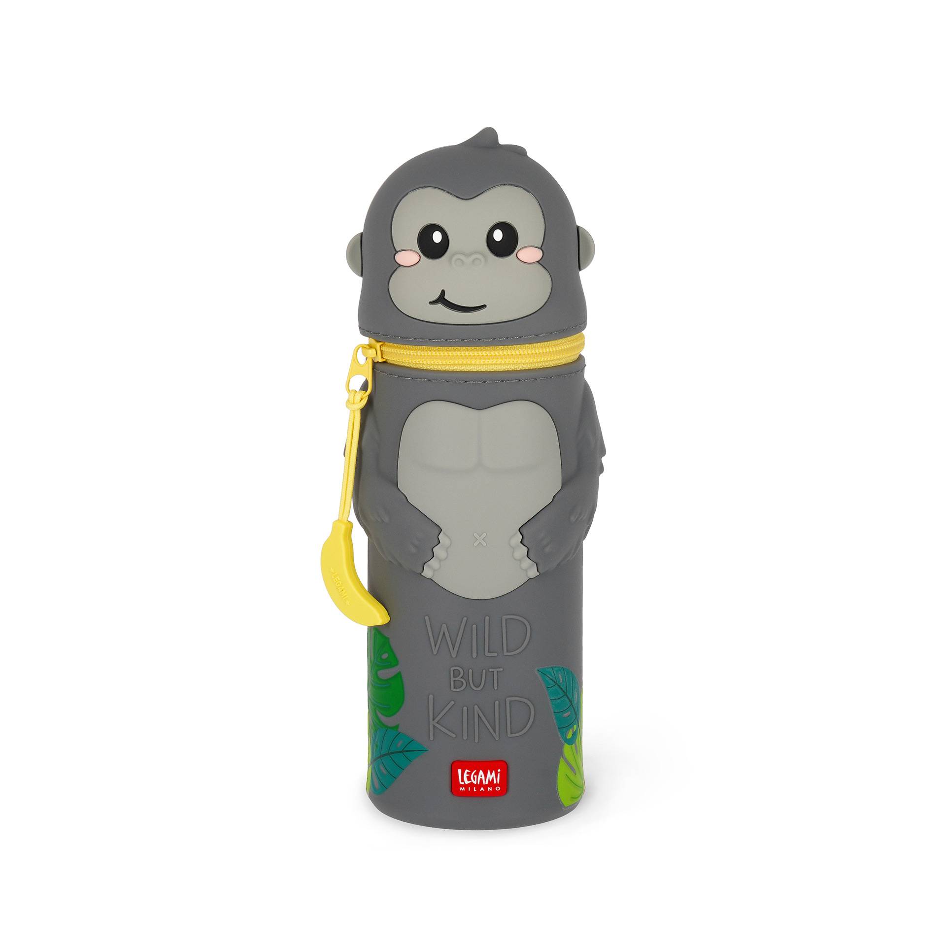 2-in-1-Federmäppchen aus Silikon - Kawaii - Gorilla Neuheiten 2-in-1-Federmäppchen aus Silikon - Kawaii - Gorilla Neuheiten