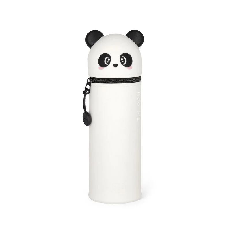2-in-1-Federmäppchen aus Silikon - Kawaii - Panda Aufbewahrung + Mäppchen