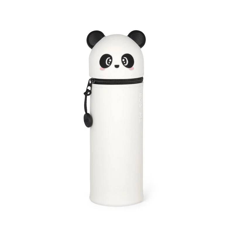 2-in-1-Federmäppchen aus Silikon - Kawaii - Panda Aufbewahrung + Mäppchen