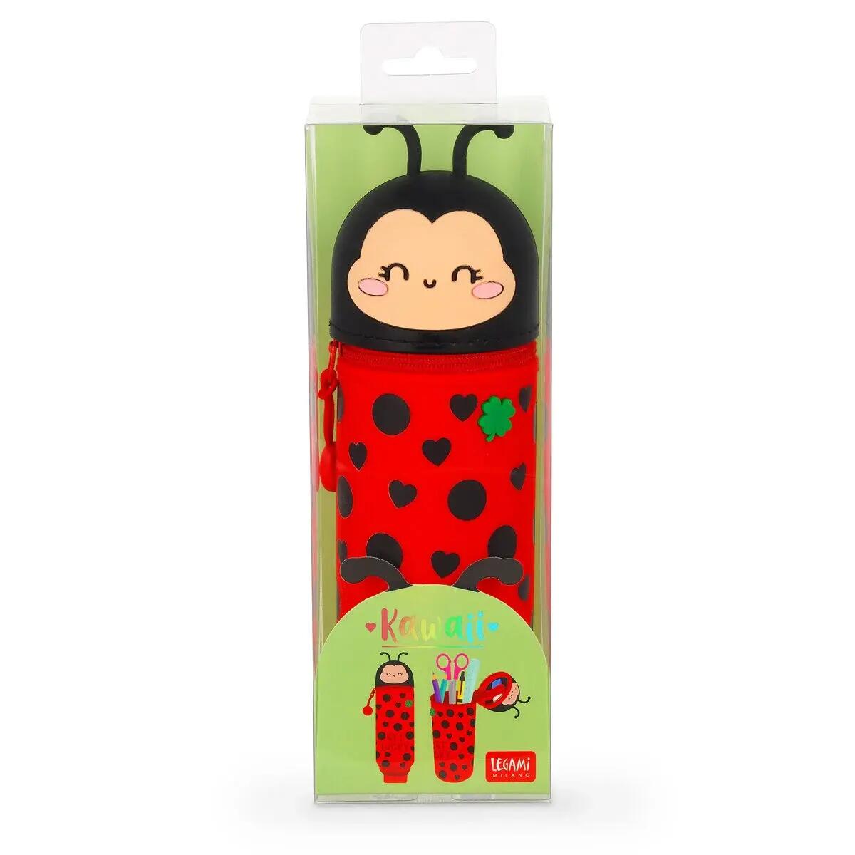 2-in-1-Federmäppchen aus Silikon Ladybug „Get Lucky“