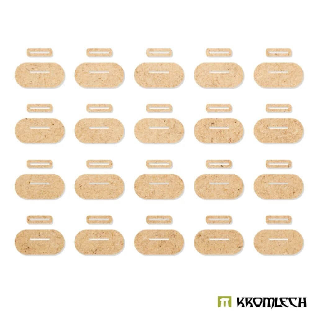 25mm x 50mm flache Kavallerie-Basen (1,5mm HDF) 20x