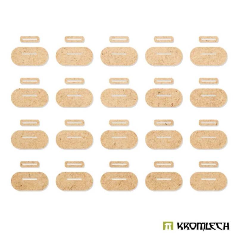 25mm x 50mm flache Kavallerie-Basen (1,5mm HDF) 20x