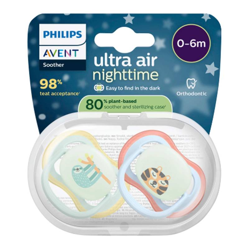 2er-Pack Schnuller ultra air Nighttime, 0-6M