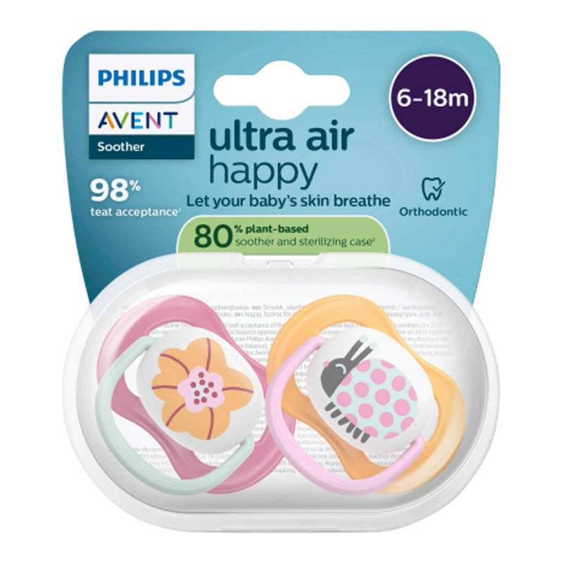2er-Pack Schnuller ultra air happy, 6-18M
