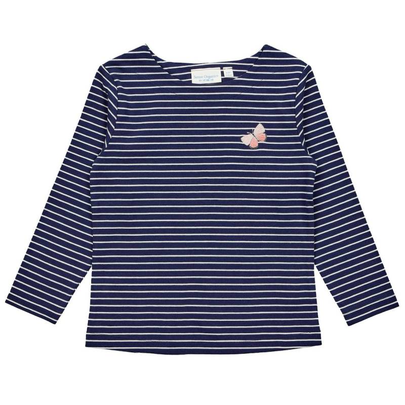3/4 Shirt Schmetterling-Aufnäher gestreift navy 110/116
