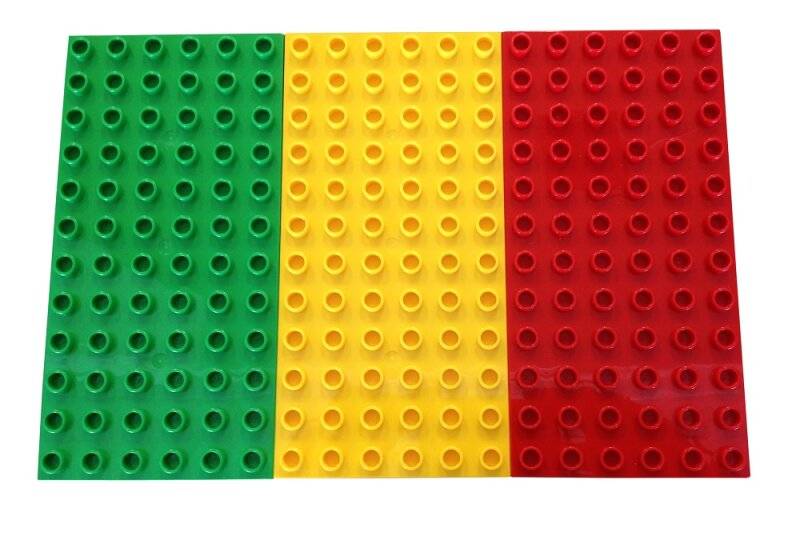 3 Duplo® Platten 6 x 12 Noppen in verschiedenen Farben