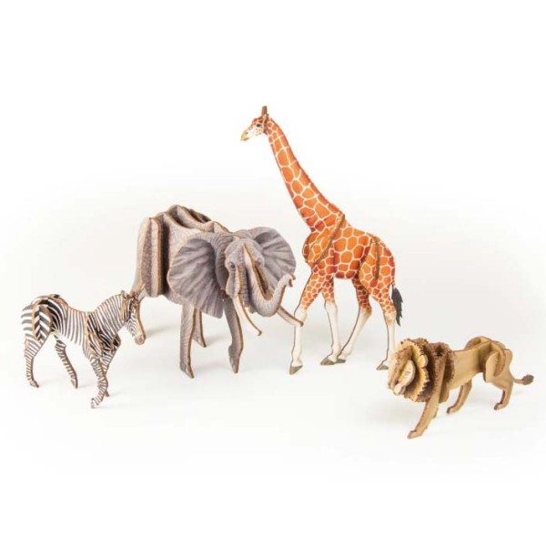 3D Bastelset Holzpappe: "Afrikanische Tiere"