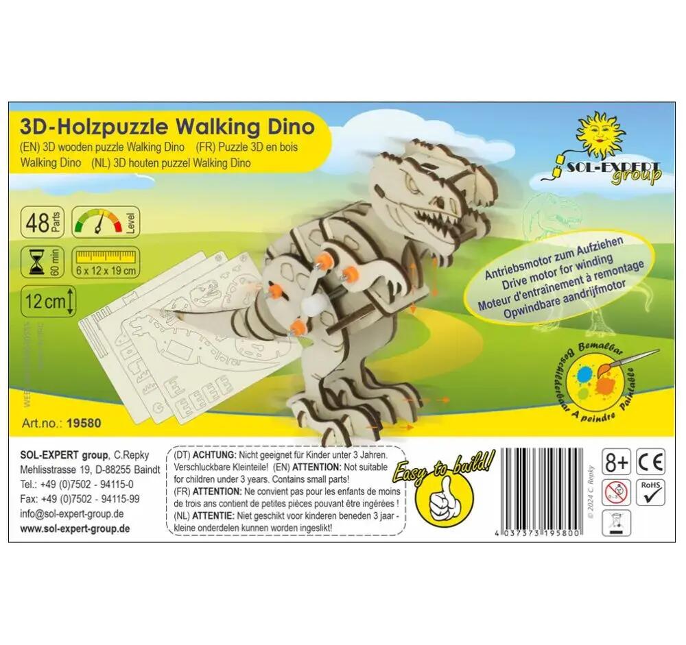 3D Holz Puzzle Funktionsmodell Walking Dino