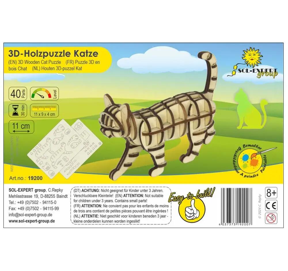 3D Holz Puzzle Katze